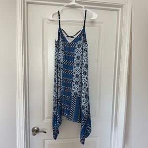 Blue and white dress